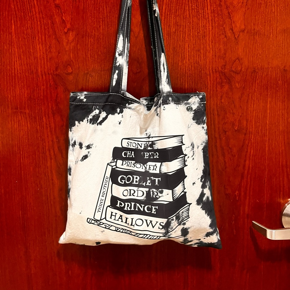 Harry Potter theme tiedie canvas tote